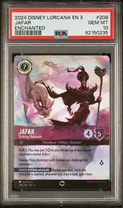 Jafar Striking Illusionist #208/204 Enchanted Disney Lorcana EN3 PSA 10 GEM MT - Image 3