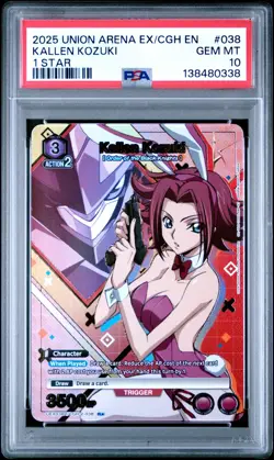 Union Arena TCG Kallen Kozuki Bunny Alt Art Holo PSA 10 Gem Mint CCG Code Geass - Image 1