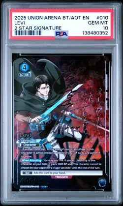 Union Arena TCG Levi 2 Star Signature Alt Art Holo PSA 10 Gem Mint AOT - Image 1