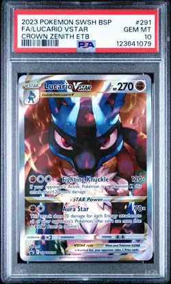 Lucario VSTAR SWSH291 SWSH: Sword & Shield Promo Cards Holo PSA 10 - Image 1
