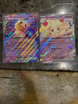 Pokemon Alcremie And Mimikyu EX TCG Card 075/159 And 69/159 Journey Together - Image 1