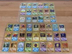 100% Complete Unlimited Fossil Non-Holo Set 16-62 (lp-hp) Vintage Pokemon Card - Image 1