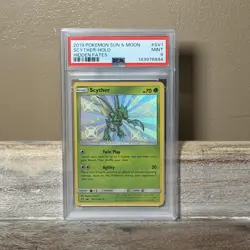 Pokemon TCG Hidden Fates Scyther SV1/SV94 PSA 9 Shiny Vault Holo Rare Card - Image 1