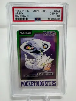 Pokemon Japanese Carddass 1997 024 Arbok Card 24 Bandai PSA 10 Pocket Monsters - Image 1
