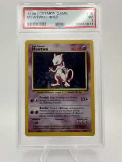 Pokemon Mewtwo Base Set 10/102 PSA 7 Holo Rare English Card - Image 2