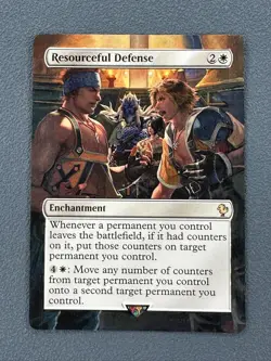 Resourceful Defense MTG Final Fantasy Hand Painted Borderless Full Altered Art v - Image 1