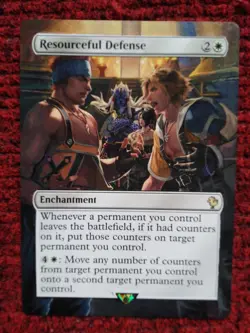 Resourceful Defense MTG Final Fantasy Hand Painted Borderless Full Altered Art v - Image 2