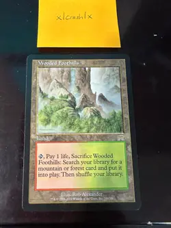 MTG: Wooded Foothills #2, Onslaught (Fetch Land) - See pics for Condition - Image 1