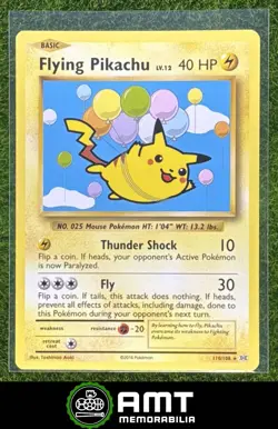 Flying Pikachu 2016 Pokemon XY Evolutions #110/108 Rare Secret - Image 1