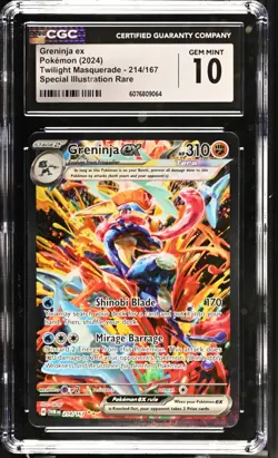 POKEMON CGC 10 Greninja ex 214/167 2024 Twilight Masquerade SIR *9064 - Image 1