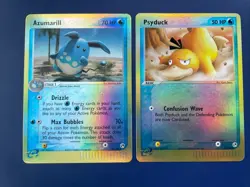 Pokemon EX Sandstorm Reverse Holo Psyduck TCG Card 73/100 +Azumarill 30/100 - Image 1