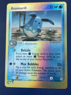 Pokemon EX Sandstorm Reverse Holo Psyduck TCG Card 73/100 +Azumarill 30/100 - Image 2