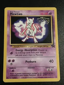 Pokemon TCG 1999 Black Star #3 Mewtwo Movie Promo Card - Image 1
