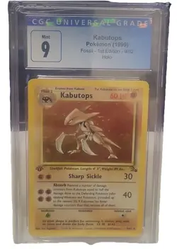 CGC 9 MINT Kabutops 1999 Fossil 1st Edition 9/62 Holo Pokemon Card - Image 1