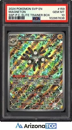 Pokemon 2024 Magneton 159 Pokemon Center Stamp Promo Surging Sparks ETB PSA 10 - Image 1