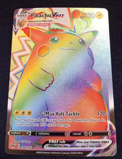 Pokemon TCG Vivid Voltage Pikachu VMAX Rainbow Rare #188/185 Secret Rare NM-M! - Image 1