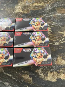 Pokemon Prismatic Evolutions Surprise Box New Sealed X6 Case Quantity - Image 2