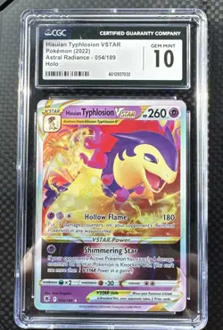 Hisuian Typhlosion VSTAR 054/189 - Astral Radiance Pokemon TCG - CGC 10 Gem Mint - Image 1
