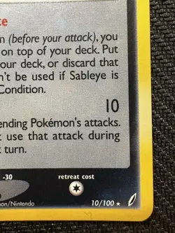 Pokemon Sableye EX TCG Crystal Guardians Holo Card 10/100 Rare LP Excellent 2006 - Image 4