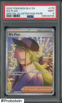 2025 Pokemon BLK EN Special Illustration Rare #170 N's Plan PSA 9 MINT - Image 1