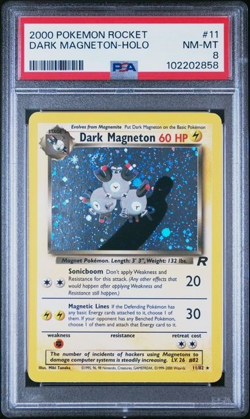 Dark Magneton Holo 2000 Pokemon Team Rocket #11 PSA 8 NM Vintage Swirl In Holo - Image 1