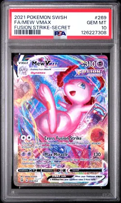 2021 Pokemon Fusion Strike Mew Vmax Full Art #269 GEM MT PSA 10 Secret Rare - Image 1