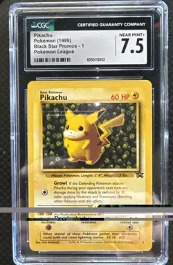 1999 Pokemon Wizards Black Star Promos Pikachu #1 CGC 7.5 Near Mint Vintage - Image 1