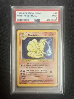 1999 POKEMON BASE SET UNLIMITED #12 NINETALES-HOLO PSA 9 MINT 🔥 - Image 1