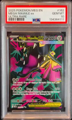 PSA 10 - 2025 POKEMON MEG EN-MEGA EVOLUTION 162 MEGA MAWILE EX ULTRA RARE - Image 1