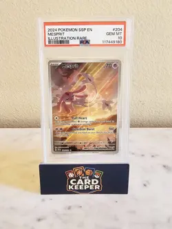 2024 POKEMON SSP EN-SURGING SPARKS ILLUSTRATION RARE #204 MESPRIT PSA 10 - Image 1