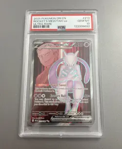 2025 POKEMON DRI EN-DESTINED RIVALS ULTRA RARE TEAM ROCKET'S MEWTWO EX PSA 10 - Image 1