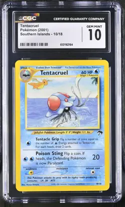 CGC 10 GEM MINT Tentacruel 2001 Southern Islands 10/18 Pokemon Card - Image 1