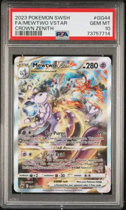 2023 Pokemon Crown Zenith Mewtwo Vstar Full Art #GG44 PSA 10 Galarian Gallery - Image 1