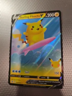 Surfing Pikachu V WithVmax 009/025 Celebrations NM Full Art Ultra Rare Pokemon - Image 3