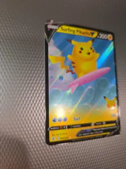 Surfing Pikachu V WithVmax 009/025 Celebrations NM Full Art Ultra Rare Pokemon - Image 4