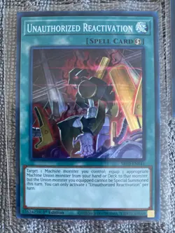 SR10-EN041 Unauthorized Reactivation Super Rare 1st Edition NM Yugioh Holo x3 - Image 2