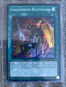 SR10-EN041 Unauthorized Reactivation Super Rare 1st Edition NM Yugioh Holo x3 - Image 4