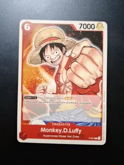 One Piece Monkey.D.Luffy PRE ERRATA Promo P-001 pre-errata RARE Monkey Luffy - Image 1