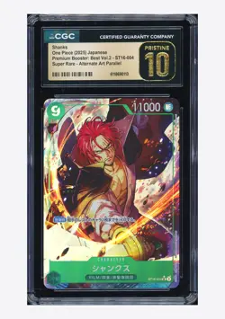 One Piece CGC 10 PRISTINE Shanks SR Alternate Art 2025 ST16-004 PRB02 Japanese - Image 1