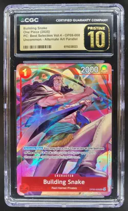 2025 ONE PIECE CCG BUILDING SNAKE ALTERNATE ART OP09-008 CGC 10 PRISTINE B PT - Image 1