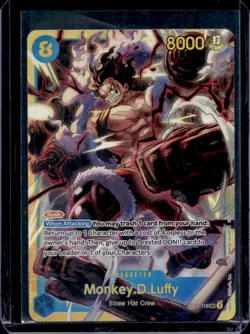 2025 One Piece A Fist of Divine Speed Monkey.D.Luffy Secret Rare #OP11-118 - Image 1