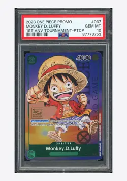 One Piece PSA 10 Monkey D Luffy Promo 2023 P-037 1ST Anniversary English - Image 1