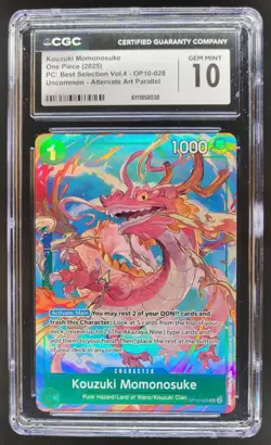 2025 ONE PIECE CCG KOUZUKI MOMONSUKE ALT ART OP10-028 CGC 10 A PT - Image 1