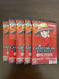 One Piece Carrying On His Will OP-13 Five 5 Booster Packs Lot English J - Image 1