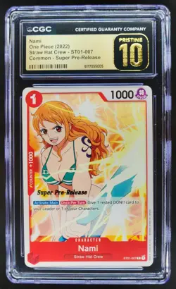 2022 ONE PIECE CCG NAMI SUPER PRE-RELEASE CGC 10 PRISTINE B PT - Image 1