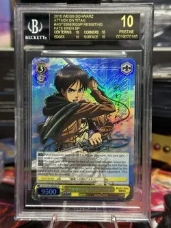 Weiss Schwarz Attack on Titan Resisting Fate Eren SP BGS Black Label - Image 1