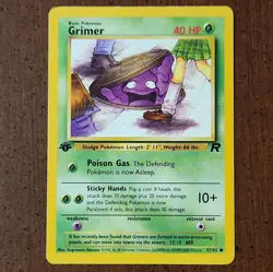 🔥🔥1st Edition Grimer Team Rocket Pokemon Card 57/82 Common MP #3🔥🔥 - Image 1