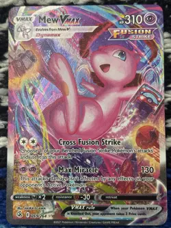 Pokemon Mew VMAX Alternate Art Secret Rare Holo Fusion Strike 269/264 Card - Image 1