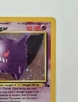 Gengar Holo 5/62 Fossil Pokemon Card 1999 HP Heavily Played - Image 3