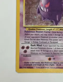 Gengar Holo 5/62 Fossil Pokemon Card 1999 HP Heavily Played - Image 5